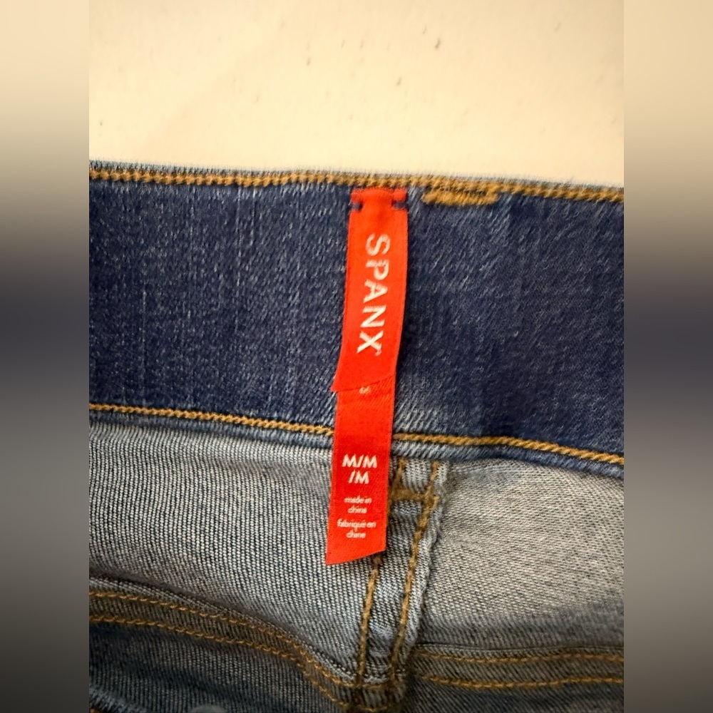 Spanx Pull On Clean Indigo Boot Cut High Rise Denim Trousers Size Medium - Picture 10 of 15